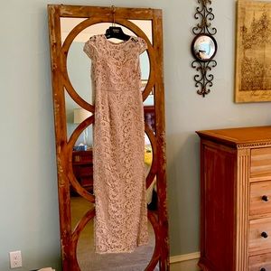 Womens Size 8 Champagne Lace Adrianna Papell Mother of the Bride or Groom Dress